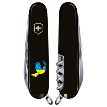 Ніж Victorinox Climber Ukraine Black "Голуб Світу Жовто-Голубий" (1.3703.3_T1036u)