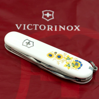 Ніж Victorinox Spartan Ukraine White "Квіти" (1.3603.7_T1050u)