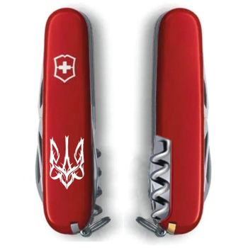 Нож Victorinox Camper Ukraine Red "Тризуб Готичний білий" (1.3613_T0630u)