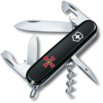 Ніж Victorinox Spartan Army Black "Емблема ЗСУ" (1.3603.3_W0010u)