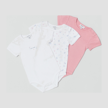 Набір боді-футболок 3 шт OVS 1606612 62-68 см Pink Nectar (8052147119161)