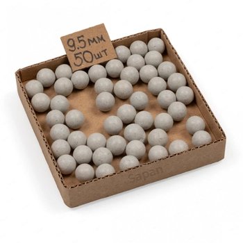 Глиняные шарики для рогатки магнитные 9.5 мм 50 шт.