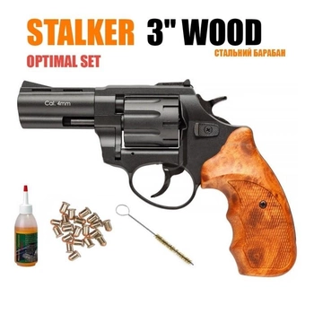 Револьвер под патрон Флобера Stalker 3 " Wood STEEL Optimal Set