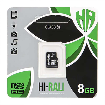 Карта Памяти Hi-Rali MicroSDHC 8gb 10 Class Черная