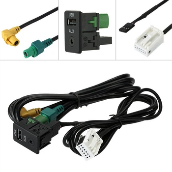 USB AUX панель и кабель для магнитол RCD 510 RNS 315 VW Passat Golf Jetta Skoda, юсб аукс адаптер порт