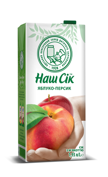 Наш Сік Яблочно-персиковый с мякотью 1,93 л(4820264290018)
