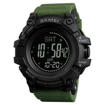 Оригинальные часы с компасом Skmei 1356 Compass зеленые