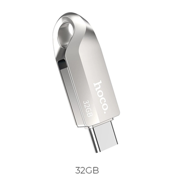 Высокоскоростная флешка 2в1 USB 3.0/ Type-C для телефона, компьютера, планшета HOCO 32GB с поддержкой OTG Silver