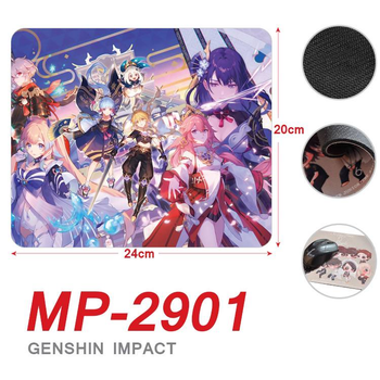 Коврик для мыши с персонажами Genshin Impact 2 20 х 24 см 3DTOYSLAMP
