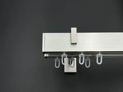 Карниз Quadrum Square line Заглушка 130 см двойной сталь матовая (кронштейн 9-12 см) анодированное покрытие