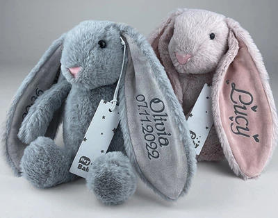 Подарунок двом дітям 2 іменні зайчики HeyBaby
