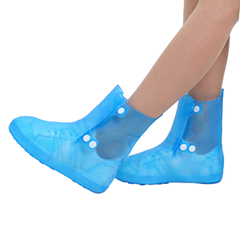 Захисні гумові бахіли на взуття Lesko SB-108 Синій 29 см чехол від дощу слякоті на кнопках