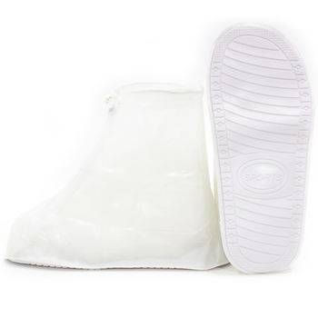Резиновые бахилы Lesko SB-101 белый 27.4 см на обувь от дождя грязи слякоти водонепроницаемые