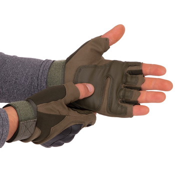 Тактичні рукавички з відкритими пальцями SP-Sport BC-8788 Колір: Оливковий розмір: L
