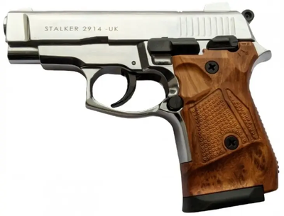 Стартовый пистолет Stalker 2914 UK Shiny Chrome Wooden Grip