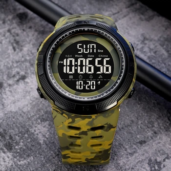 Мужские наручные часы с подсветкой Skmei 2070CMGN Camo Green