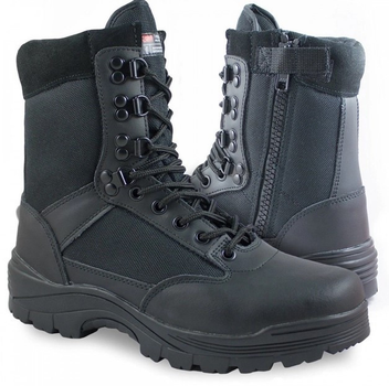 Ботинки тактические демисезонные Mil-Tec Side zip boots на молнии черные 12822102 размер 45