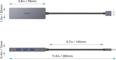 USB-хаб Aukey USB-A - 4xUSB 3.0 5Gbps (CB-H36)