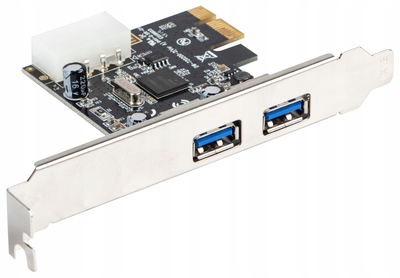 Niskoprofilowa karta rozszerzeń Lanberg PCI-Express 2 x USB-A 3.1 Gen1 (PCI-US3-002)