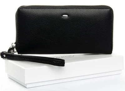Женский кожаный кошелек на молнии Dr.Bond W1038 черный