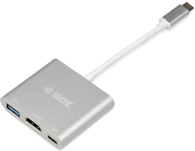 Hub USB iBox USB 3.2 Gen 1 (3.1 Gen 1) Type-C 5000 Mbit/s Srebrny (IUH3CFT1)
