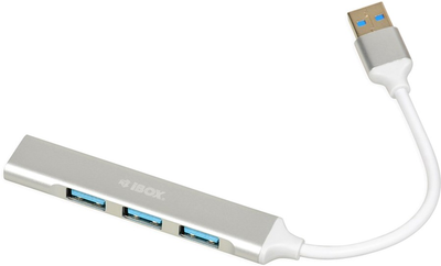 iBox USB Hub 1x USB 3.0 + 3x USB 2.0 Srebrny (IUH3FAS)