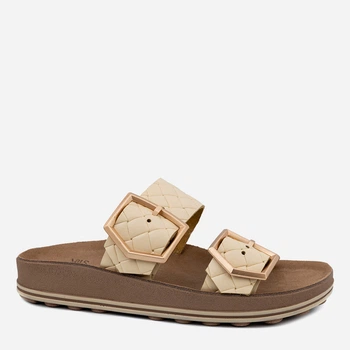 Klapki damskie skórzane Fantasy Sandals Taylor S331 39 Beżowe (5207200133001)