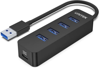 USB Hub Unitek uHUB Q4 4 Ports Powered USB 3.0 Hub with USB-C Power Port (H1117A)