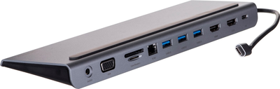 USB-хаб Unitek uHUB 11+ 11-in-1 USB-C Ethernet Hub with MST Triple Monitor (Dual HDMI), 100W PD, Dual Card Reader (D1022B)