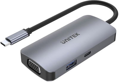 USB-хаб Unitek uHUB P5 Trio 5-in-1 USB-C Hub with MST Triple Monitor and 100W Power Delivery (D1051A)