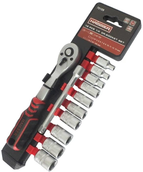 Набор торцевых головок Haisser 70109 с трещоткой 1/4" 12 шт (BP96408)