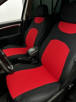 Авточехлы для Kia Ceed (2006-2012) Pok-ter CARO с красной вставкой