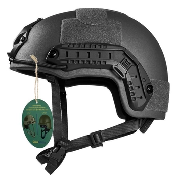 Шолом каска тактична Global Ballistics FAST Future Assault Helmet NIJ IIIA Чорна M-L