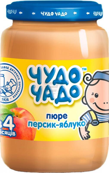 Пюре Чудо-Чадо Яблоко и персик с 4 месяцев 170 г (4820003688274)