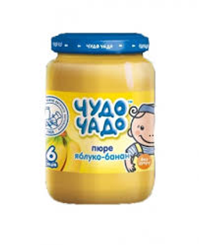 Пюре Чудо-Чадо Яблоко и банан без сахара с 6 месяцев 170 г (4820016253353)