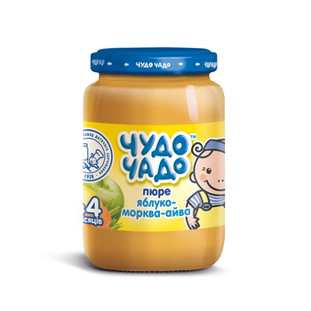 Пюре Чудо-Чадо Яблоко, морковь и айва с 5 месяцев 170 г (4820016251434)
