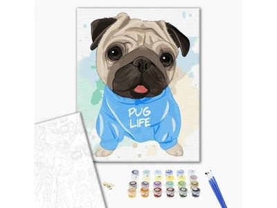 Картина по номерам Яркий мопсик, Brushme (40х50 см), BS51352