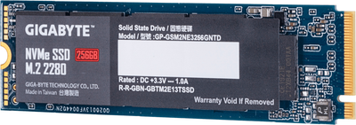 Dysk SSD Gigabyte 256 GB M.2 2280 NVMe PCIe 3.0 x4 NAND TLC (GP-GSM2NE3256GNTD)