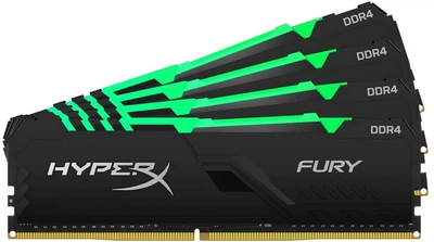 Оперативная память Kingston Fury DDR4-3466 131072MB PC4-27700 (Kit of 4x32768) HyperX RGB Black (HX434C17FB3AK4/128)