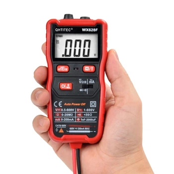 Мультиметр QHTITEC WX628F ЖК-дисплей с автоматическим диапазоном напряжения переменного / постоянного тока (sv2465)