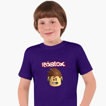 Детская футболка для мальчиков Роблокс (Roblox) (25186-1713-19) 88-104 см Хлопок Фиолетовый