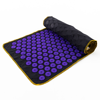 Массажный коврик Аппликатор Кузнецова (акупунктурный игольчатый массажер для спины) OSPORT Lite 145 (apl-010) Черно-фиолетовый