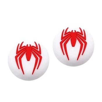 Силиконовые накладки на стики Spider-Man для Sony DualShock PS4 / DualSense PS5 (Белые, 2шт.) [376411959]