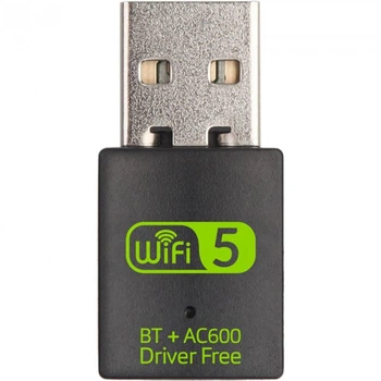 Двухдиапазонный USB Wi-Fi 5 (AC) 600Mbps + BT4.2 адаптер AC600 2.4/5GHz Black + Bluetooth 4.2 (AC600-BT4.2)