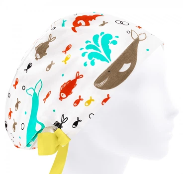 Медицинская шапочка женская HeadwearUniverse универсальная принт Кит рыба