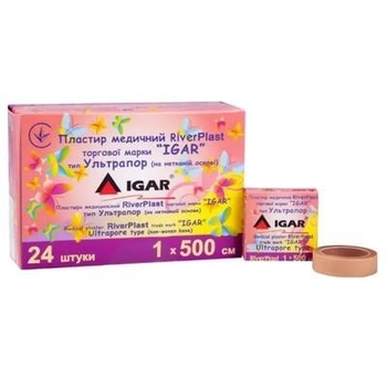 Пластир медичний IGAR (в котушці, на нетканій основі) 1 см * 5 м