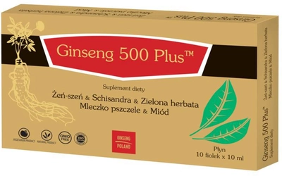 Suplement diety Ginseng Ginseng 500 Plus Płyn 10 X 10 ml (GP028)