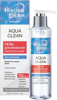 Зволожувальний гель для вмивання Біокон Hirudo Derm Extra-Dry Aqua Clean 180 мл (4820008318725)