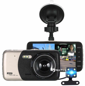 Автомобильный видеорегистратор UKC CSZ-Z14A WDR Full HD 1080P 2 камеры Black/Gold (005577)