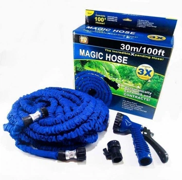 Садовий шланг для поливу X-hose Pro 30м (100FT) з розпилювачем, синій